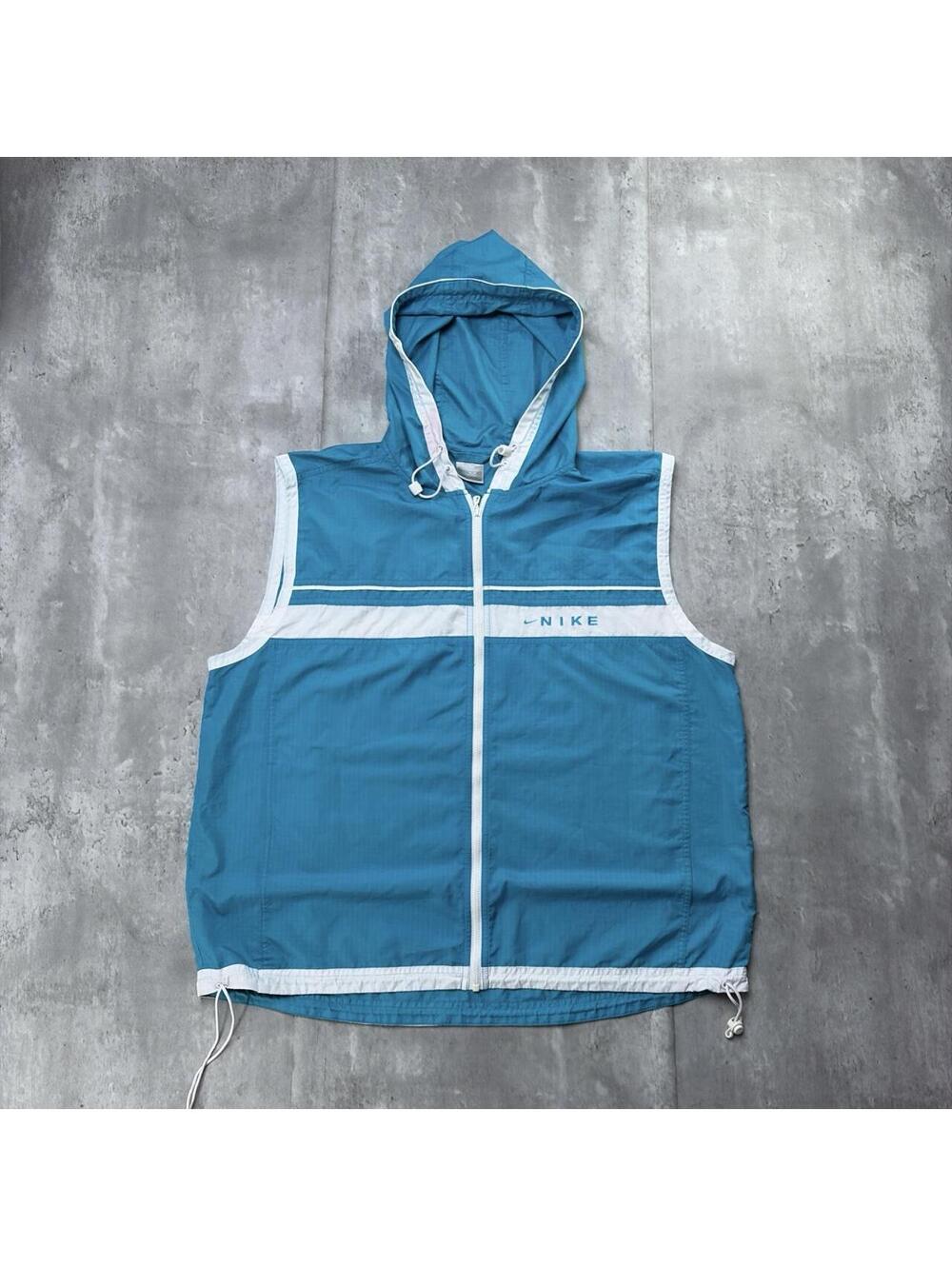 Vintage Light Blue Nike Swoosh Windbreaker Vest
